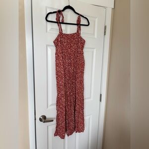 Red Floral Dress with Spaghetti Straps